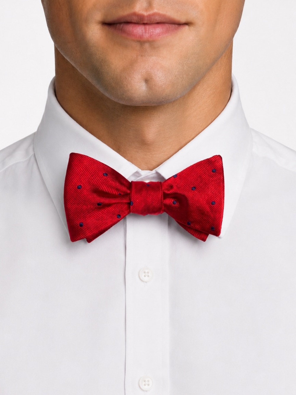 Brooks Brothers 100% Silk Red Blue Polkadot Adjustable Bow Tie 2 1/2 *2 for 20*